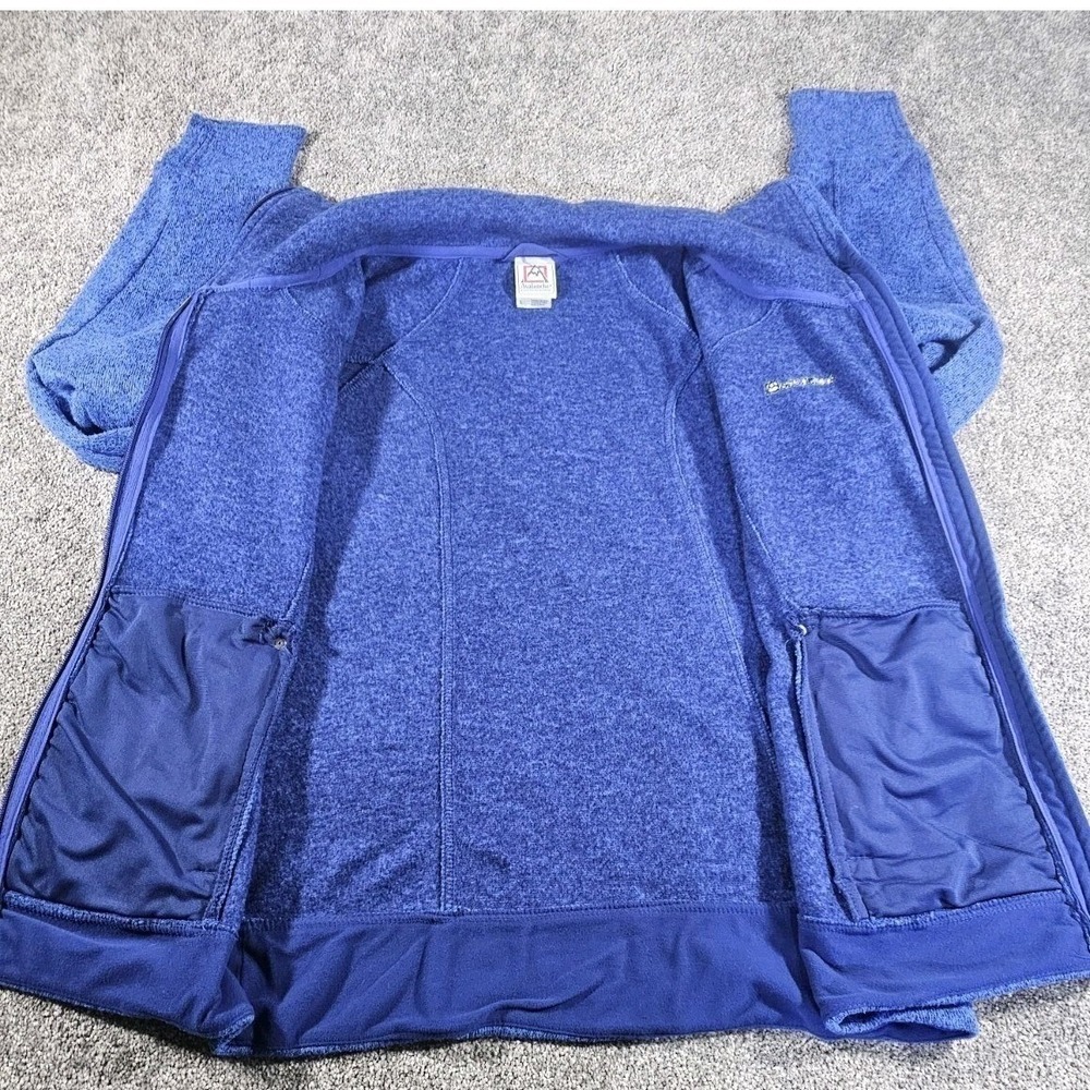 Avalanche Full Zip Sweater Jacket Womens Large Blue Marled Fleece Funnel Neck - Picture 4 of 15